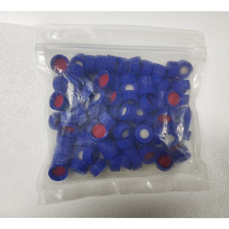 安捷伦Agilent瓶盖，螺口，9 mm，蓝色，PTFE/硅橡胶隔垫，100/包